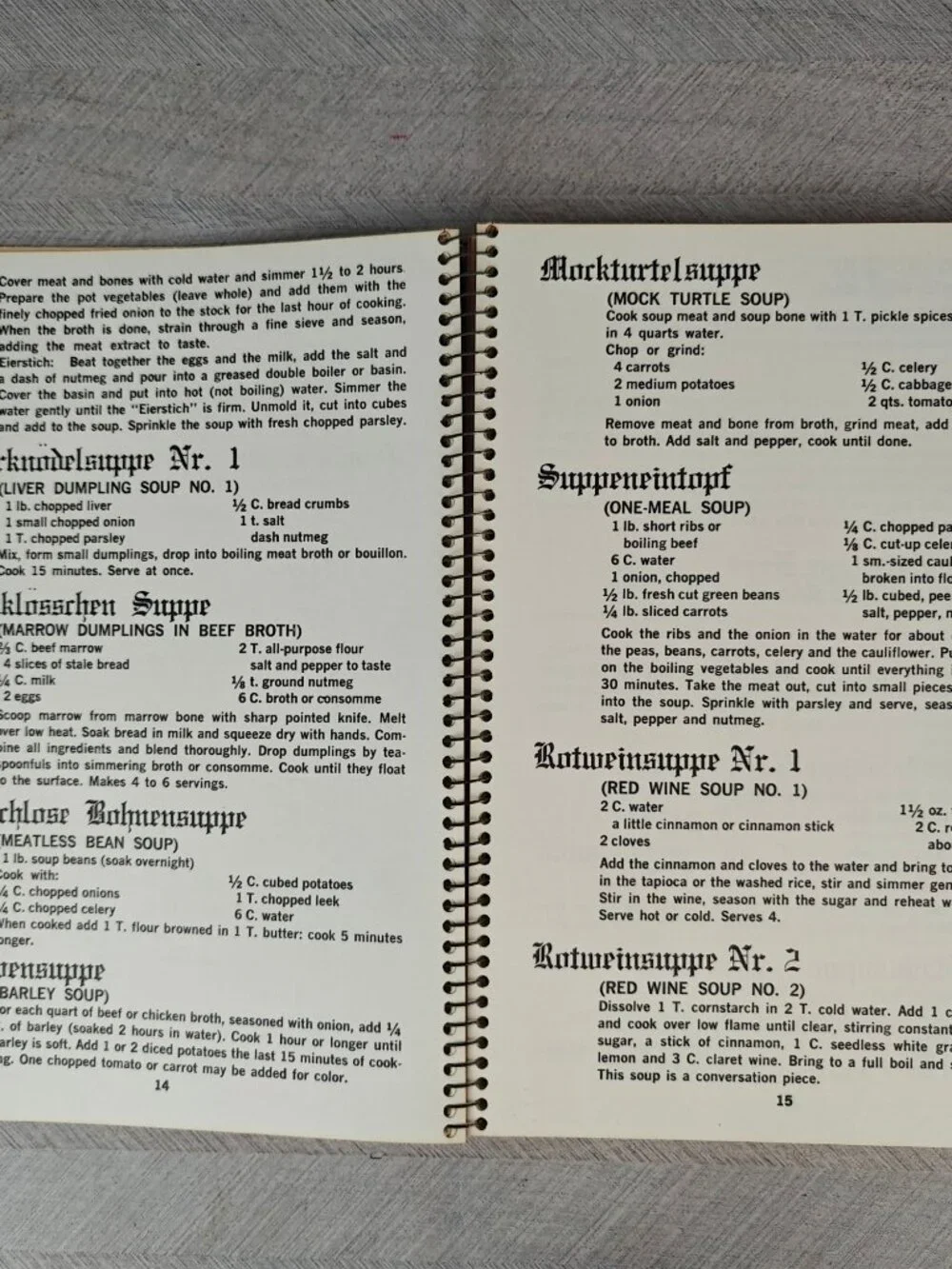German Village Cookbook German Village Society 1968 First Edition Spiral-Bound